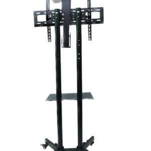 Zigma Floor Stand for TV with Wheels and STB Wall Mount Heavy Duty
