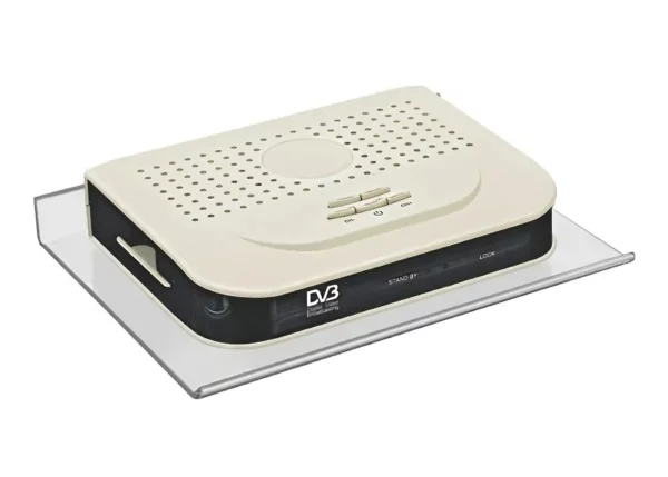 Clear Plastic Zigma BS-NIKKI STB Stand for TV Set-Top Boxes